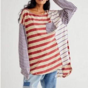 Free People Stripes Prep Tshirt